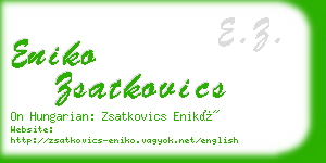 eniko zsatkovics business card